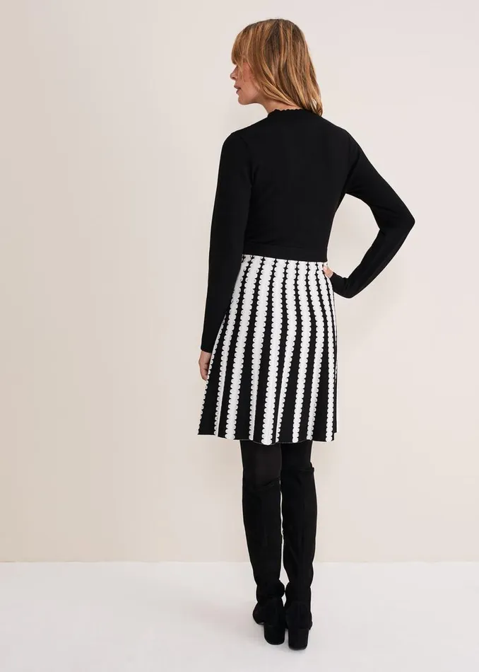 Phase Eight Dresses Frankie Scallop Hem Dress Blackivory 8211 Women