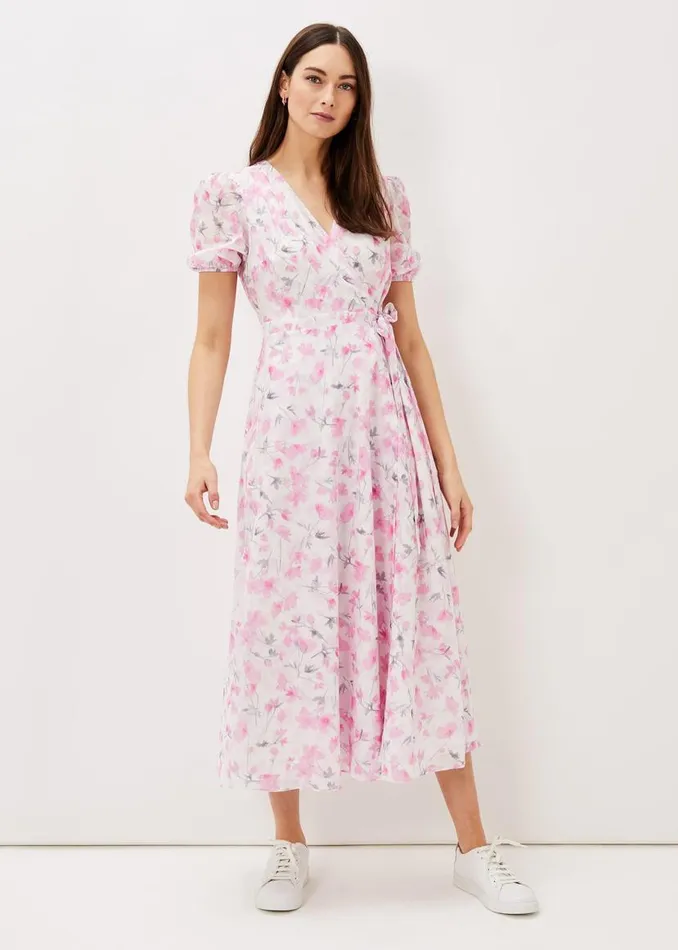 Phase Eight Dresses Gabriella Floral Wrap Dress Pink Multi 8211 Women