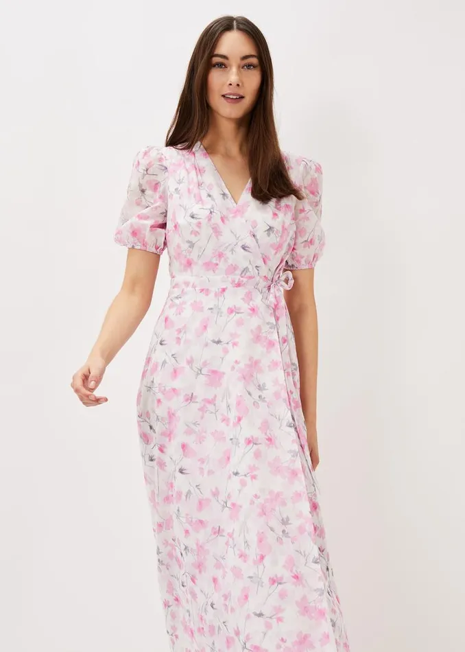 Phase Eight Dresses Gabriella Floral Wrap Dress Pink Multi 8211 Women