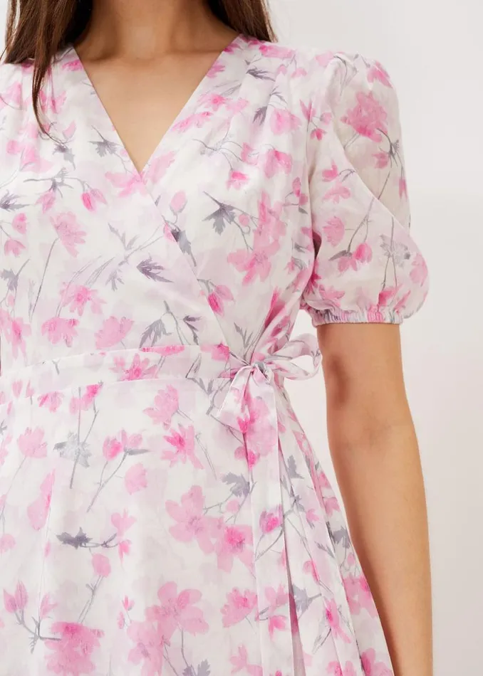 Phase Eight Dresses Gabriella Floral Wrap Dress Pink Multi 8211 Women