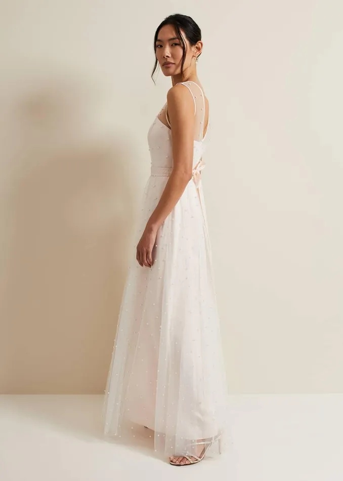 Phase Eight Dresses Genova Beaded Wedding Dress Old Rose 8211 Women