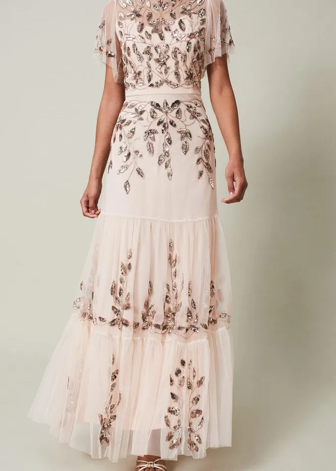 Phase Eight Dresses Hilary Embellished Maxi Dress Mauve 8211 Women