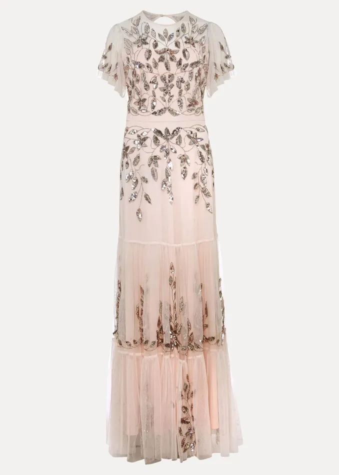 Phase Eight Dresses Hilary Embellished Maxi Dress Mauve 8211 Women