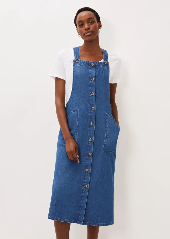 Phase Eight Dresses Irena Denim Pinafore Dress Denim 8211 Women
