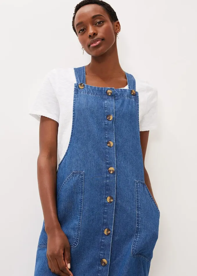Phase Eight Dresses Irena Denim Pinafore Dress Denim 8211 Women