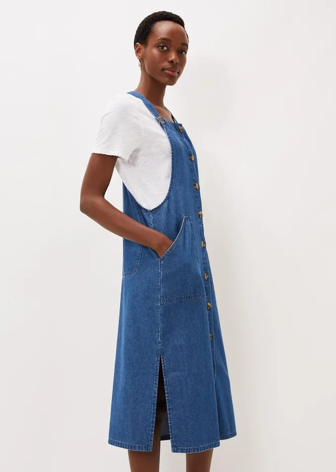 Phase Eight Dresses Irena Denim Pinafore Dress Denim 8211 Women