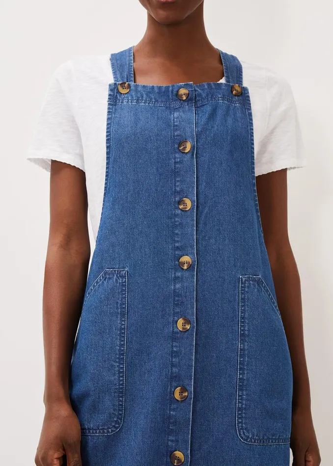 Phase Eight Dresses Irena Denim Pinafore Dress Denim 8211 Women