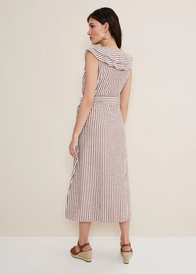 Phase Eight Dresses Jamilla Striped Midi Dress Ivorynatural 8211 Women