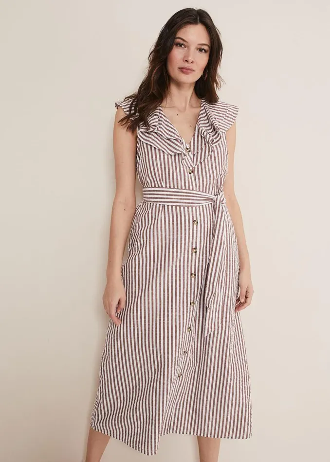 Phase Eight Dresses Jamilla Striped Midi Dress Ivorynatural 8211 Women