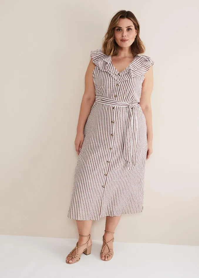Phase Eight Dresses Jamilla Striped Midi Dress Ivorynatural 8211 Women