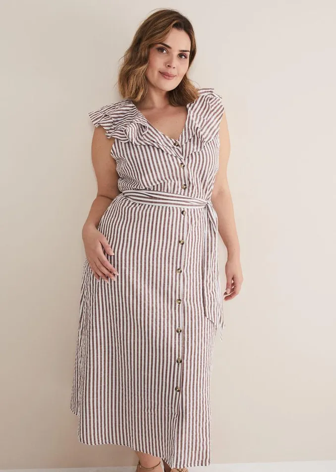 Phase Eight Dresses Jamilla Striped Midi Dress Ivorynatural 8211 Women