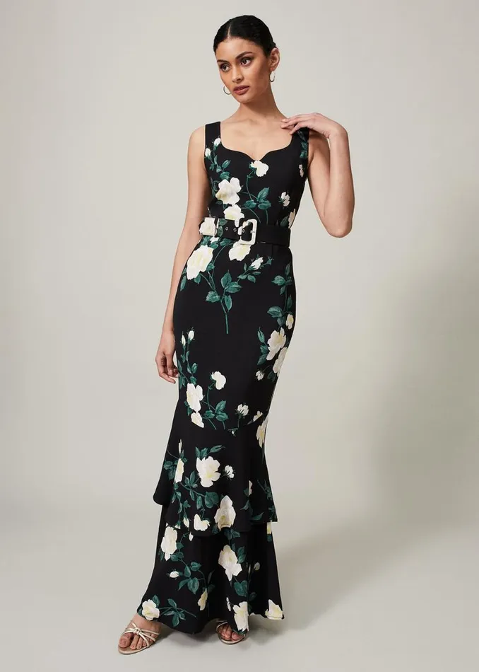 Phase Eight Dresses Jazmina Belted Tiered Dress Multicoloured 8211 Women