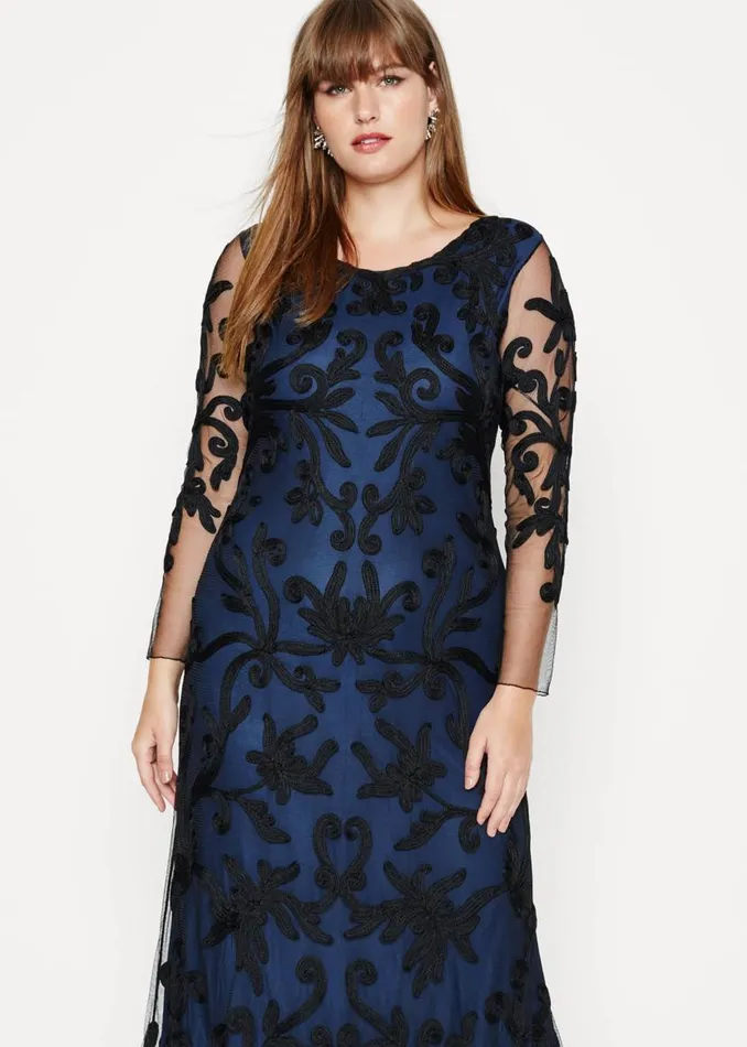 Phase Eight Dresses Jenna Tapework Lace Maxi Dress Navyblack 8211 Women