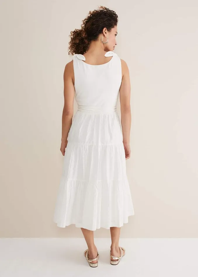 Phase Eight Dresses Jennie Strappy Tiered Dress White 8211 Women