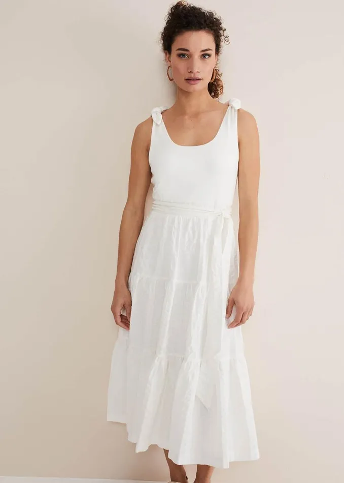 Phase Eight Dresses Jennie Strappy Tiered Dress White 8211 Women