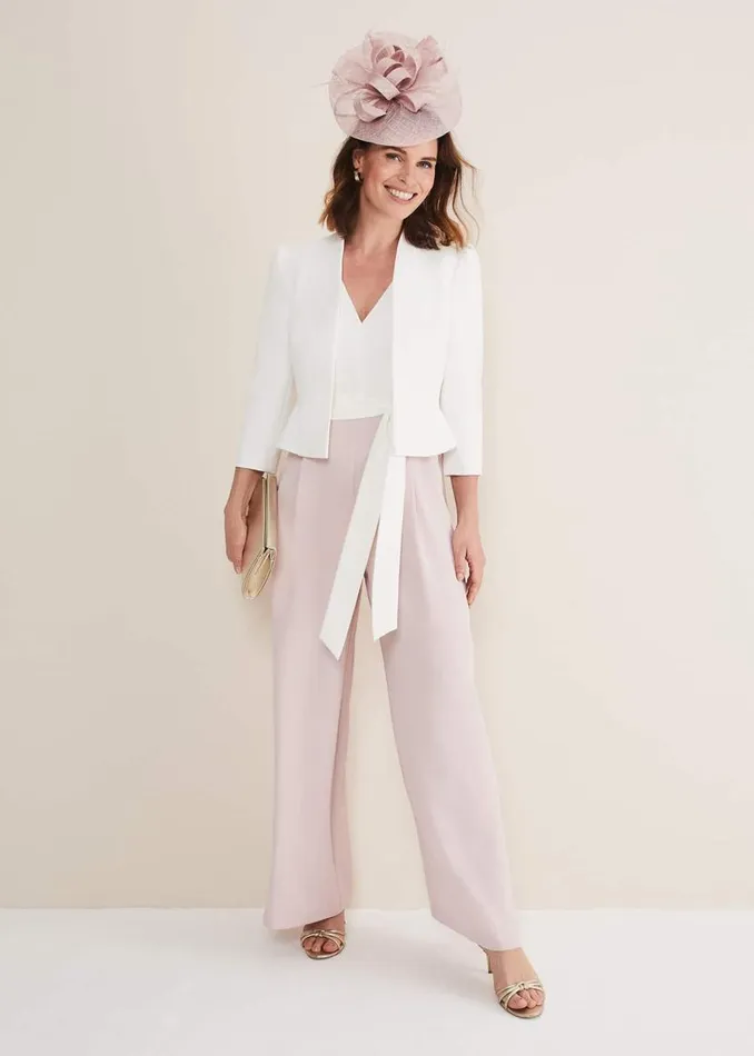 Phase Eight Dresses Kallie V Neck Frill Jumpsuit Antique Rose 8211 Women