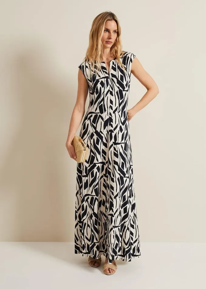 Phase Eight Dresses Kristy Geo Maxi Dress Black Multi 8211 Women