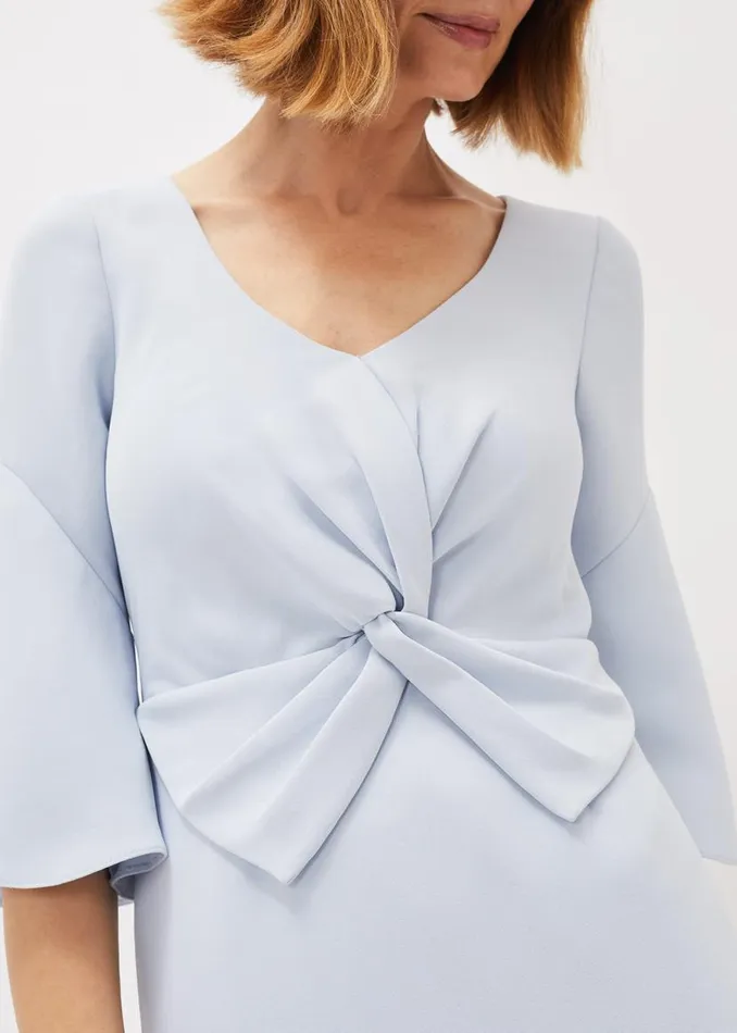 Phase Eight Dresses Layla Bow Detail Fitted Dress Sky Blue 8211 Women