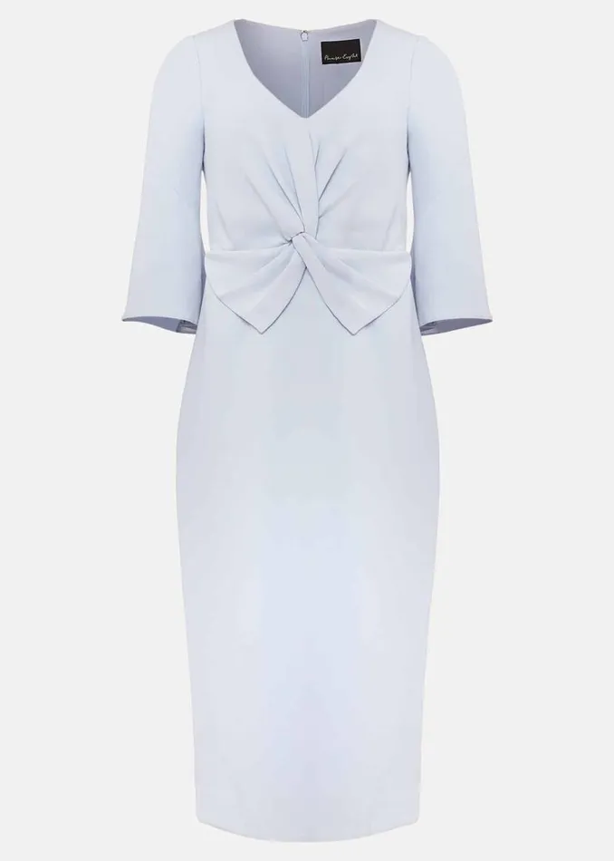 Phase Eight Dresses Layla Bow Detail Fitted Dress Sky Blue 8211 Women