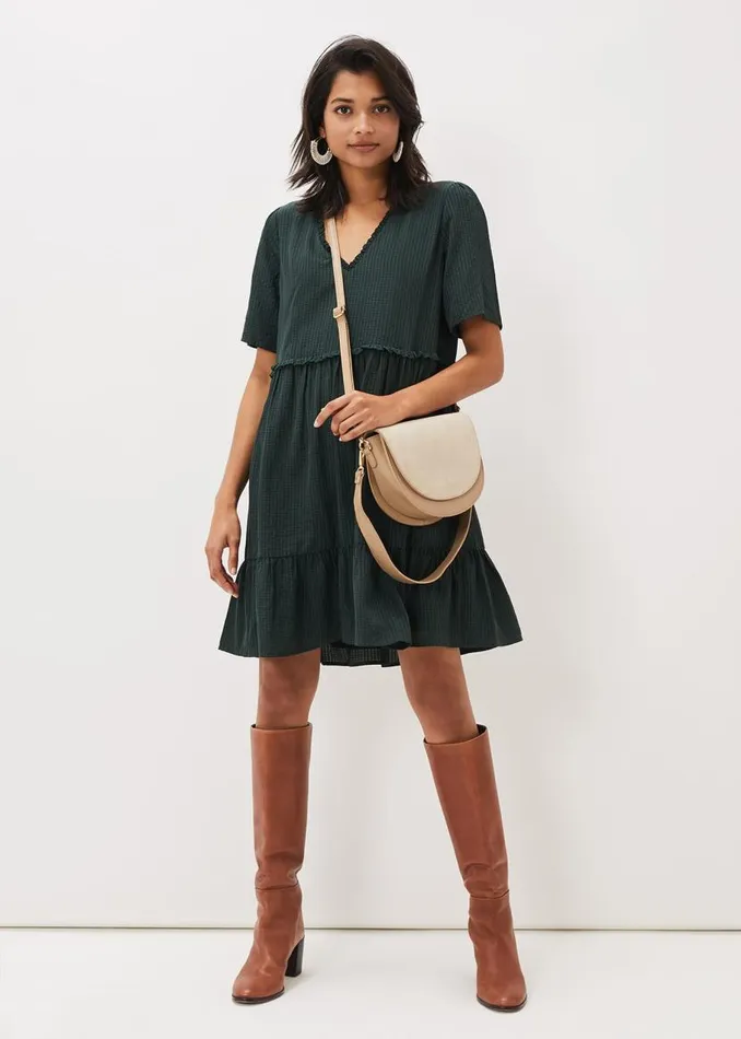 Phase Eight Dresses Likita Textured Swing Dress Green 8211 Women