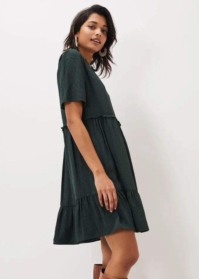 Phase Eight Dresses Likita Textured Swing Dress Green 8211 Women