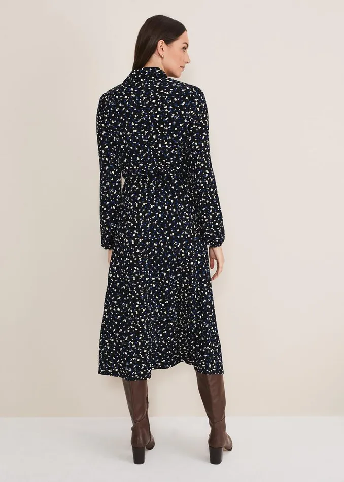 Phase Eight Dresses Loretta Spot Dress Cobaltblack 8211 Women
