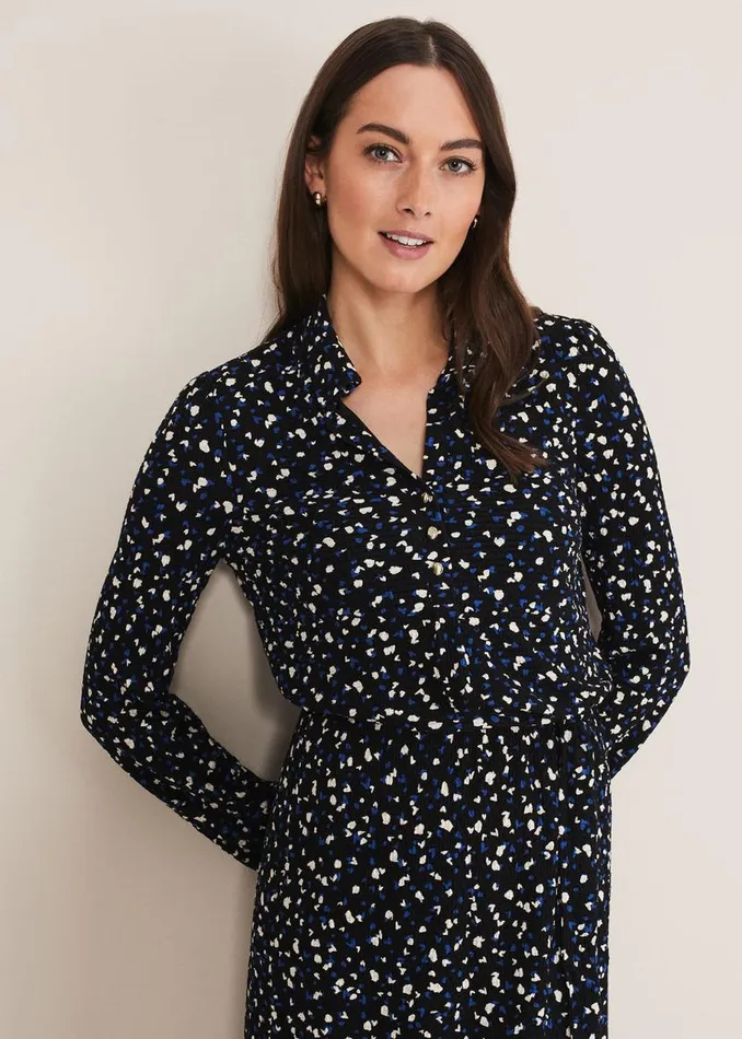 Phase Eight Dresses Loretta Spot Dress Cobaltblack 8211 Women