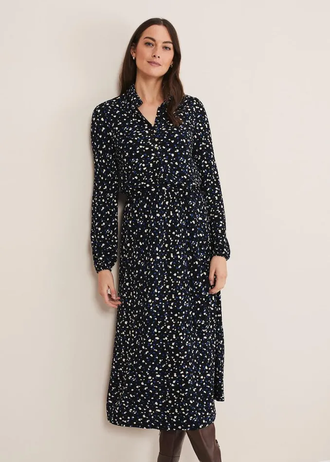 Phase Eight Dresses Loretta Spot Dress Cobaltblack 8211 Women