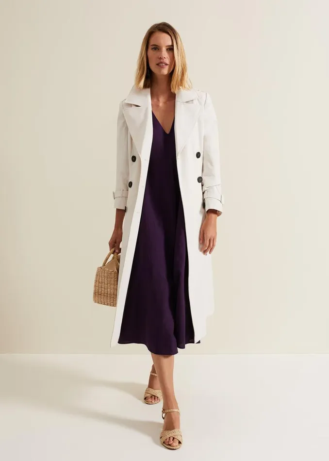 Phase Eight Dresses Lotty Puff Sleeve Midi Dress Purple 8211 Women