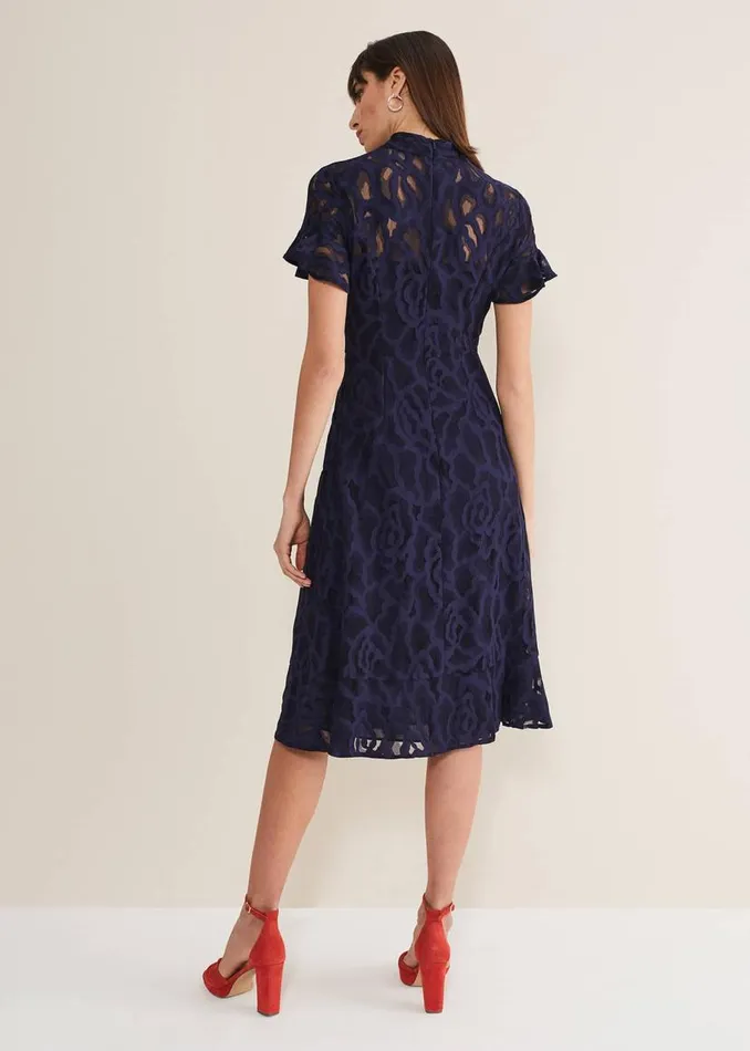 Phase Eight Dresses Lulu Lace Midi Dress Navy 8211 Women