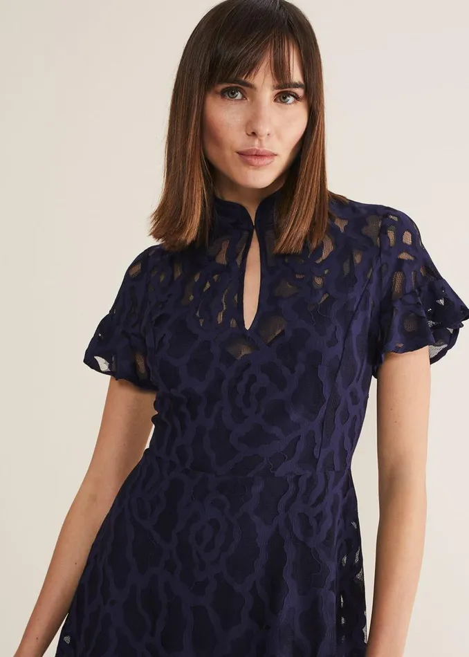 Phase Eight Dresses Lulu Lace Midi Dress Navy 8211 Women
