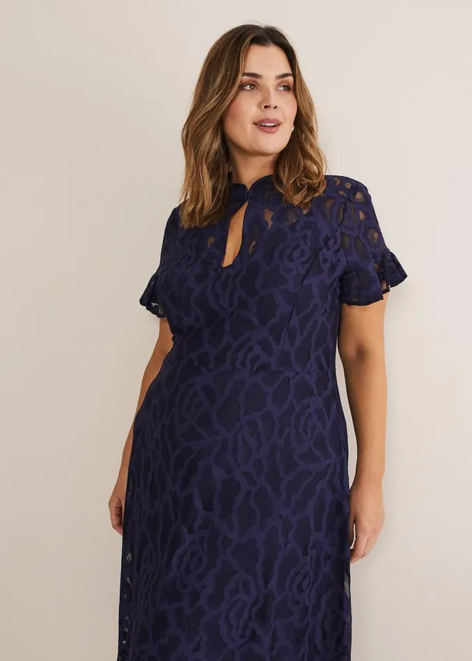 Phase Eight Dresses Lulu Lace Midi Dress Navy 8211 Women