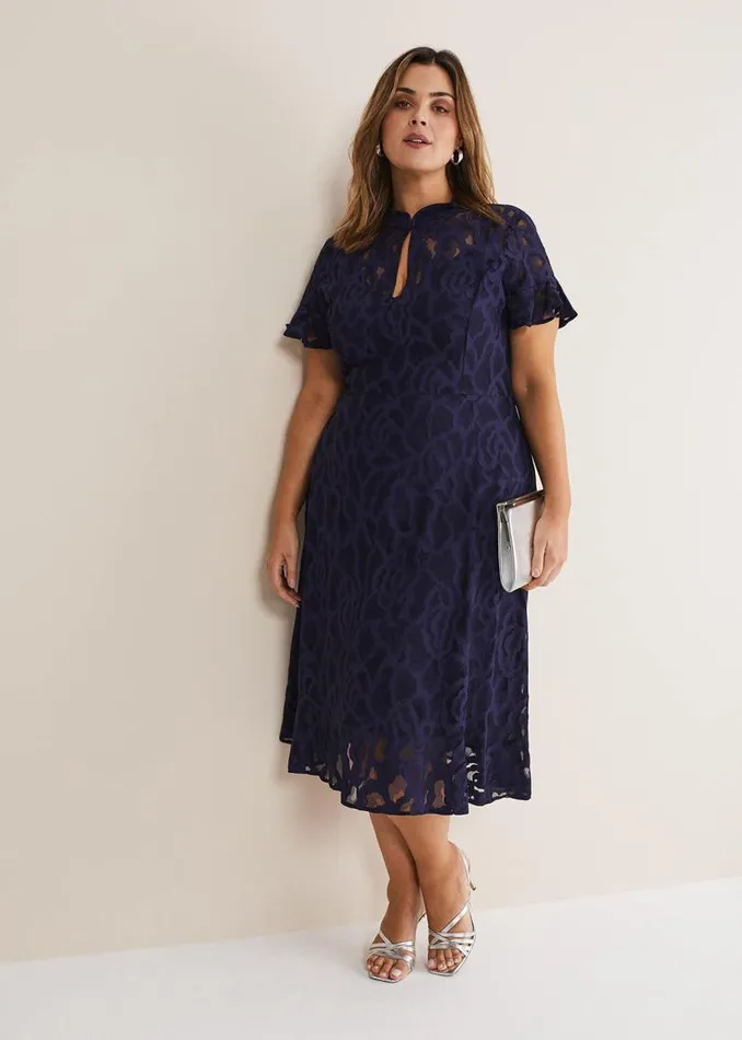Phase Eight Dresses Lulu Lace Midi Dress Navy 8211 Women