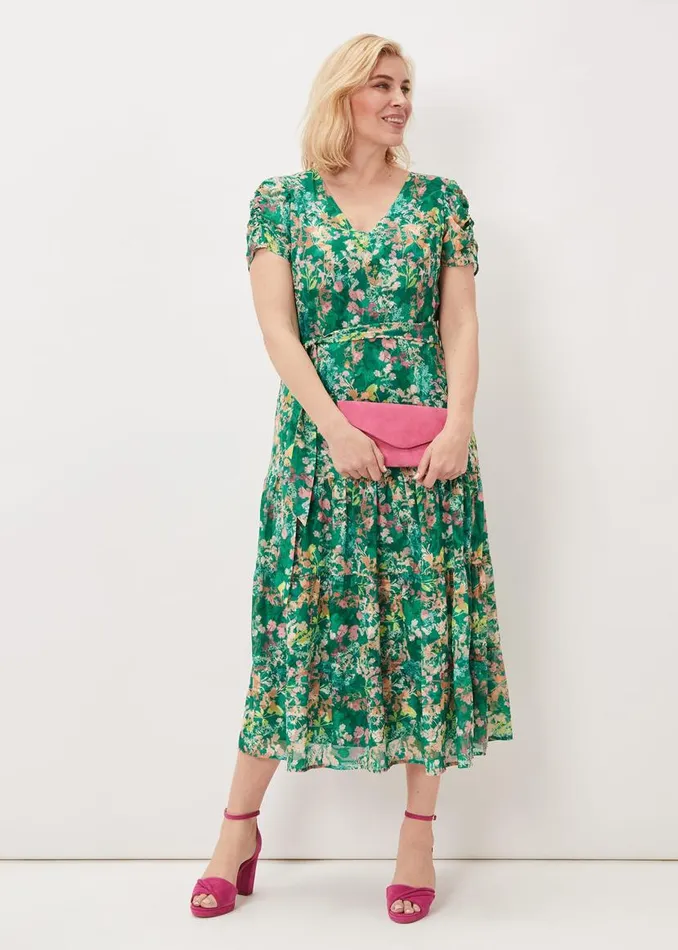 Phase Eight Dresses Morven Printed Tiered Dress Greenmulti 8211 Women