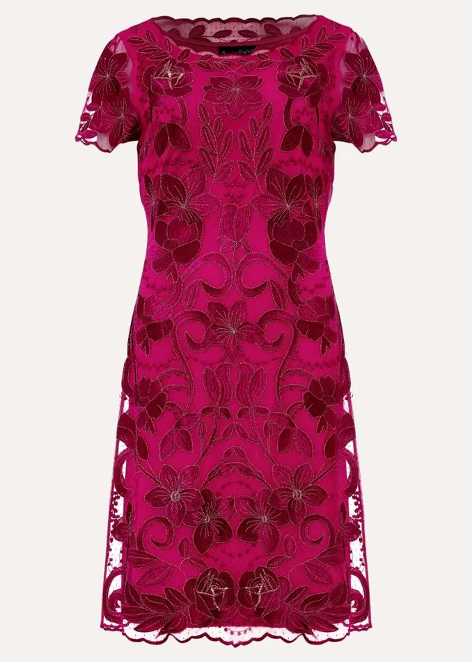 Phase Eight Dresses Nessa Embroidered Dress Fuchsia 8211 Women
