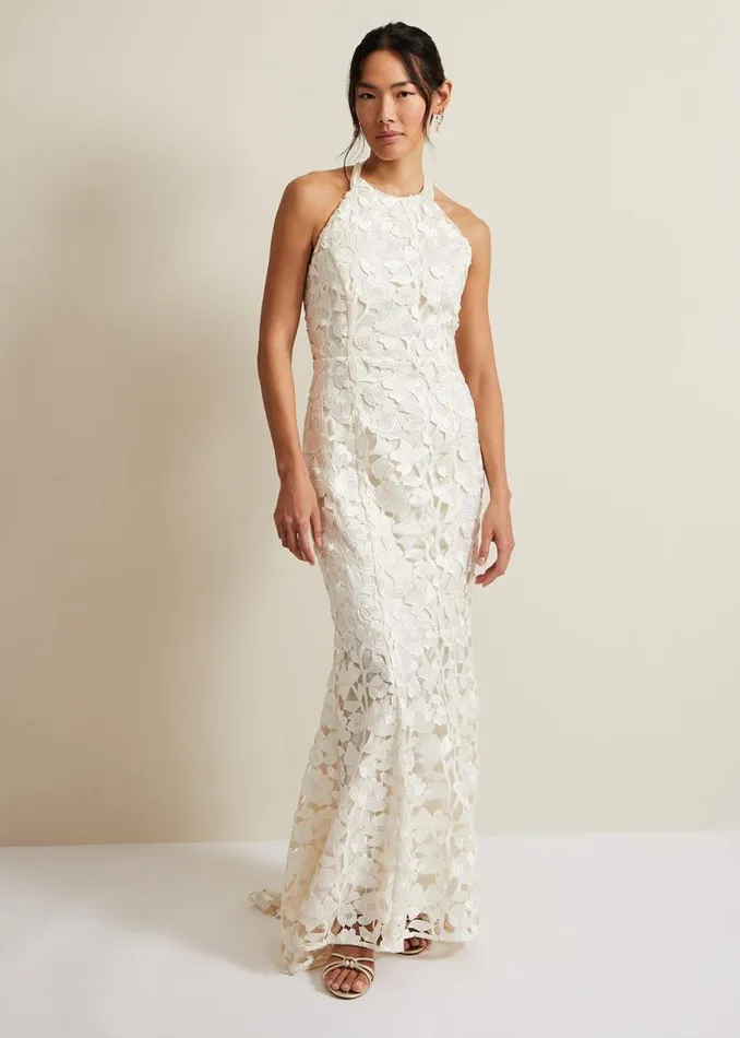 Phase Eight Dresses Olivia Bridal Lace Maxi Dress Ivory 8211 Women