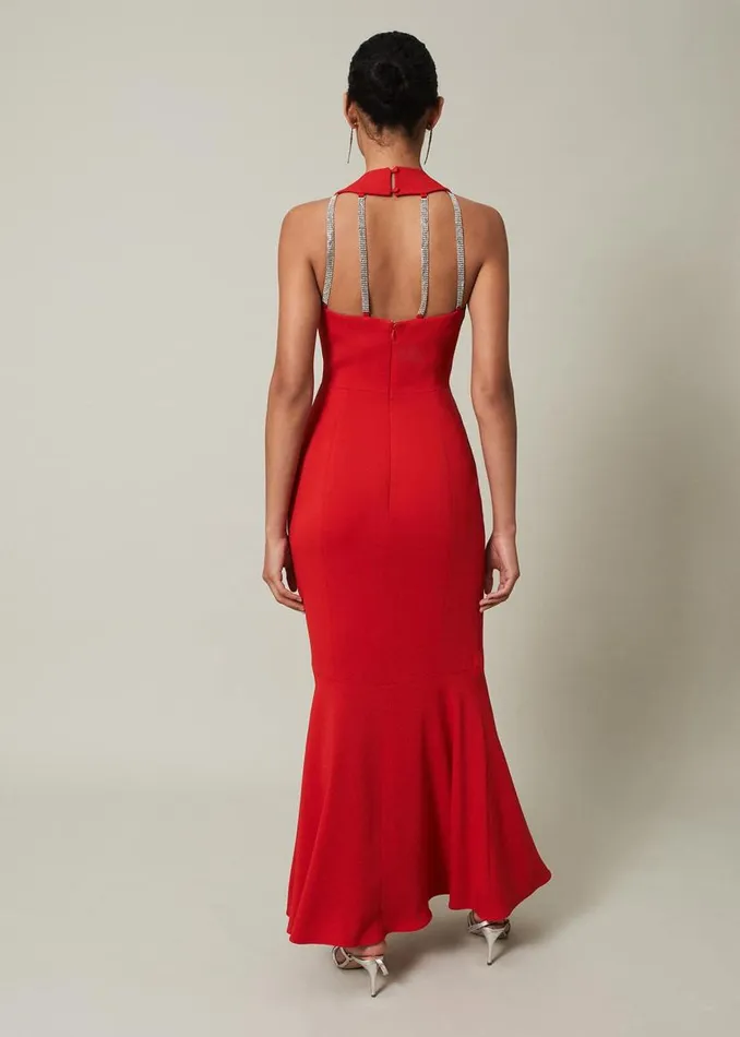 Phase Eight Dresses Pamela Ruffled Maxi Dress Red 8211 Women