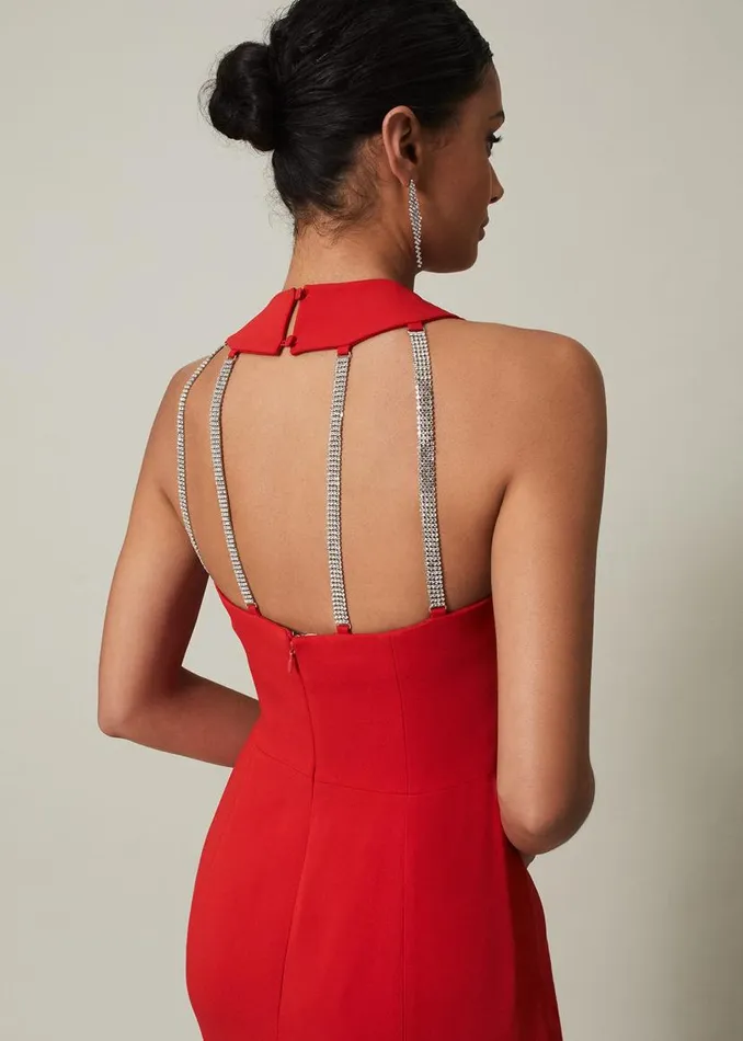 Phase Eight Dresses Pamela Ruffled Maxi Dress Red 8211 Women