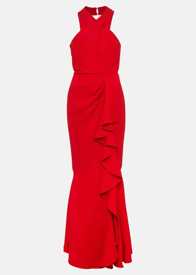 Phase Eight Dresses Pamela Ruffled Maxi Dress Red 8211 Women