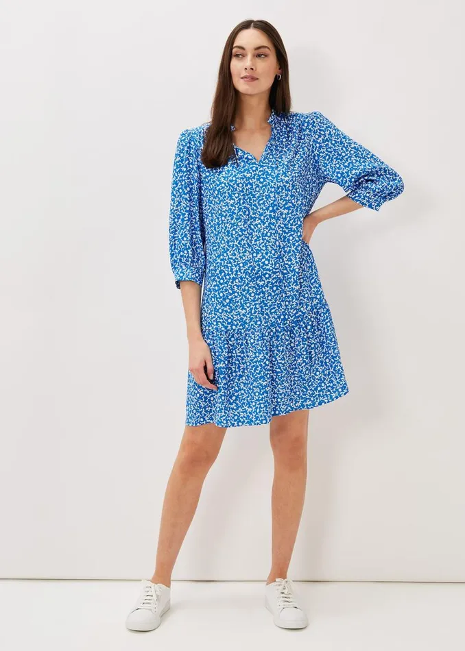 Phase Eight Dresses Penele Swing Dress Blueivory 8211 Women