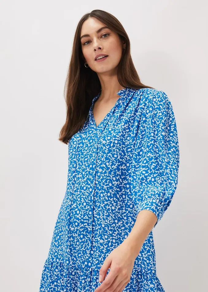 Phase Eight Dresses Penele Swing Dress Blueivory 8211 Women