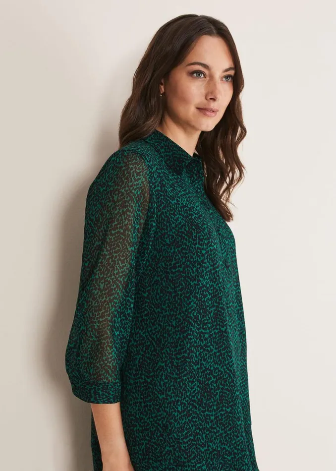Phase Eight Dresses Penelope Chiffon Dress Greenblack 8211 Women