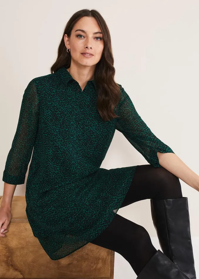 Phase Eight Dresses Penelope Chiffon Dress Greenblack 8211 Women