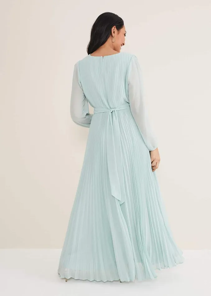 Phase Eight Dresses Petite Alecia Pleated Maxi Dress Peppermint 8211 Women