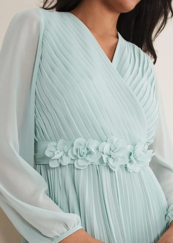 Phase Eight Dresses Petite Alecia Pleated Maxi Dress Peppermint 8211 Women