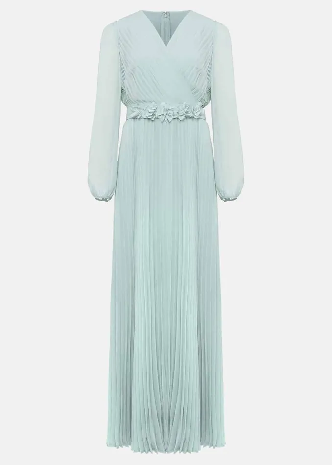 Phase Eight Dresses Petite Alecia Pleated Maxi Dress Peppermint 8211 Women