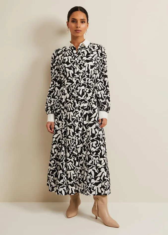 Phase Eight Dresses Petite Bonnie Black Bow Shirt Midi Dress Blackivory 8211 Women Phase Eight Dresses Petite Bonnie Black Bow Shirt Midi Dress Blackivory 8211 Women