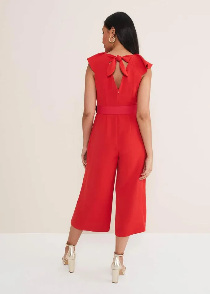 Phase Eight Dresses Petite Nicky Ruffle Jumpsuit Fire 8211 Women