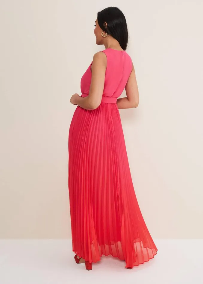 Phase Eight Dresses Petite Piper Ombre Maxi Dress Redpink 8211 Women