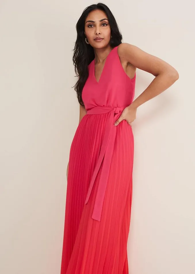 Phase Eight Dresses Petite Piper Ombre Maxi Dress Redpink 8211 Women